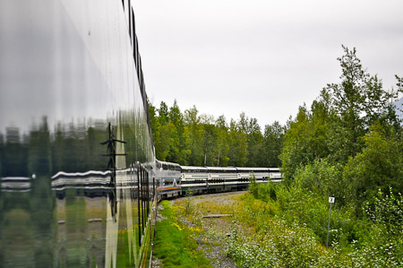 Maandag 1 augustus 2011 - Talkeetna... Met de comfortabele panoramische Wilderness Express trein op weg naar Talkeetna