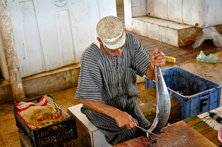 Woensdag 9 maart 2011 -  Muscat - Oman - de vismarkt in Barkha